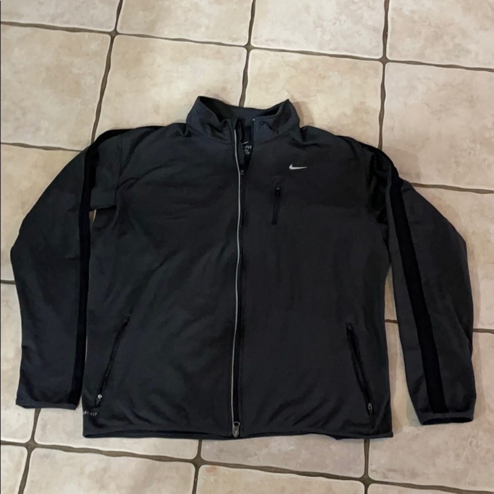 Men’s Nike Dri Fit dark gray zip up XL